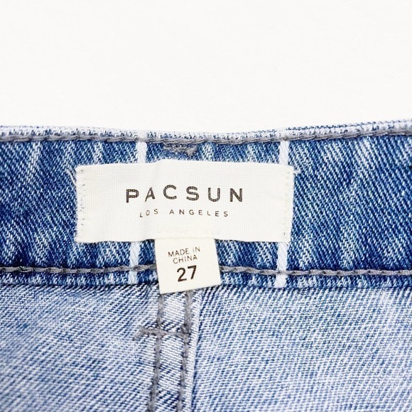 Pacsun Window Pane Striped Denim Jean Skirt SZ27 NWT - Picture 2 of 6